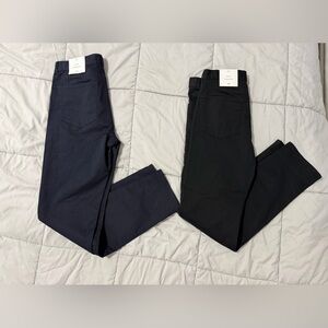 NWT 2 x H&M Five pocket slim fit stretch cotton pants Men’s 29 x 30 Black , Navy